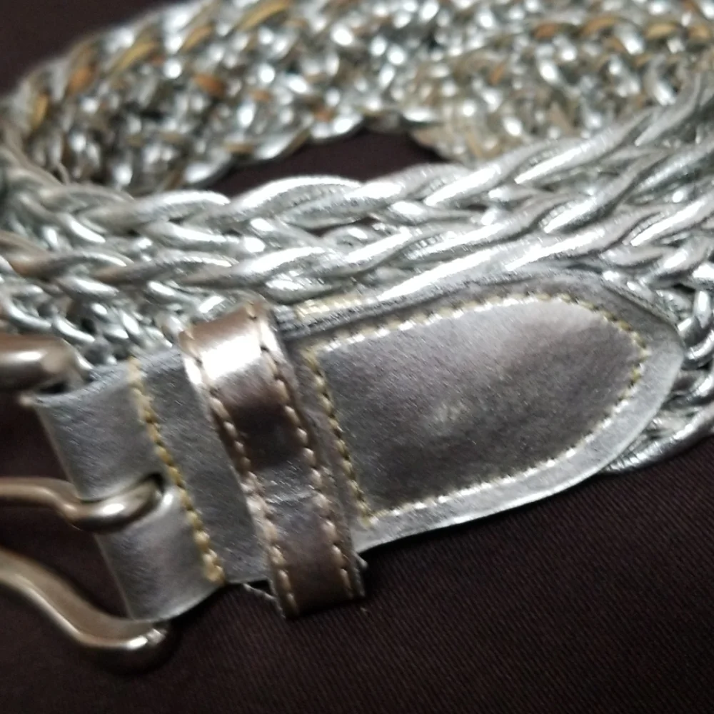 Donna Katz Silver Breaded Belt